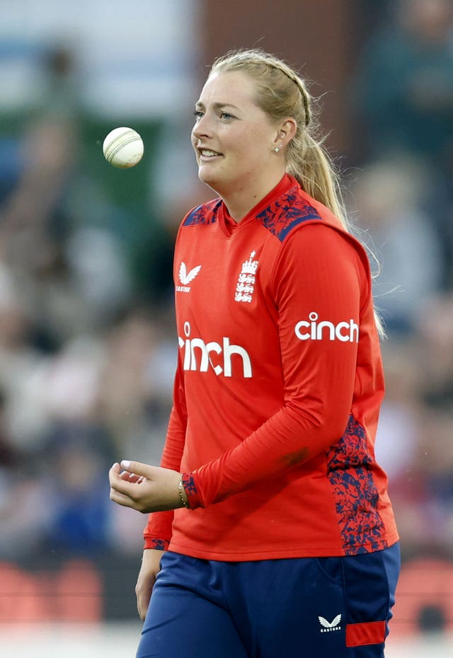 England Women’s Sophie Ecclestone during the third T20 International