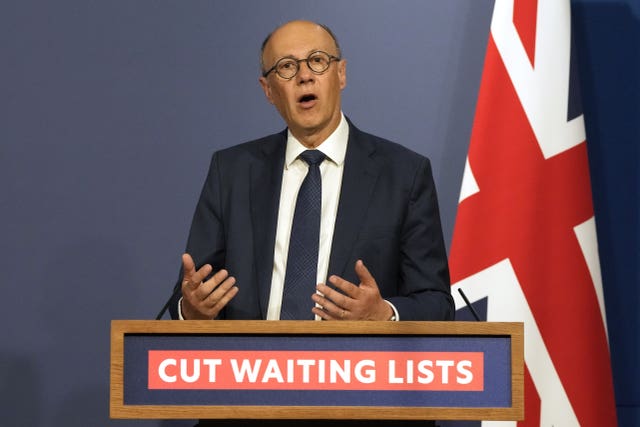 Professor Stephen Powis at a press conference in Downing Street 