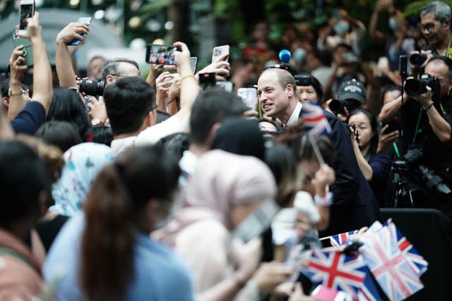 The Prince of Wales greets wellwishers as he arrives at Jewel Changi Airport in Singapore, ahead of the third annual Earthshot Prize Awards ceremony. 