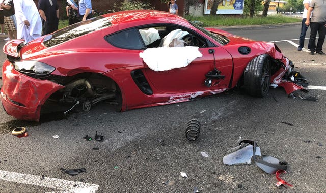 The Porsche involved in the crash