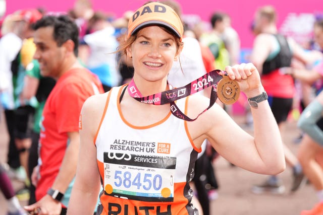 Ruth Wilson with her 2024 TCS London Marathon medal after running for Alzheimer’s Research UK