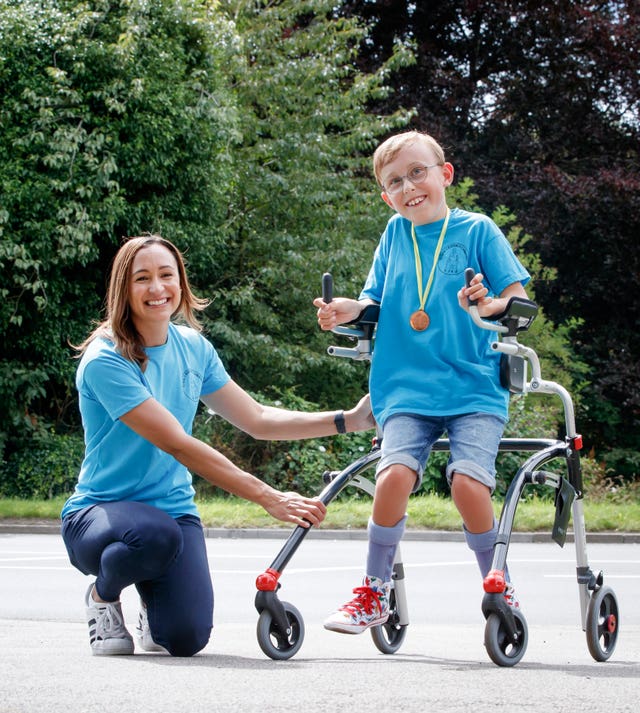 Tobias with Olympian Dame Jessica Ennis-Hill 