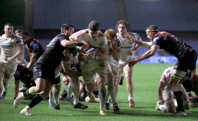 Dave Ewers scored Exeter's second try