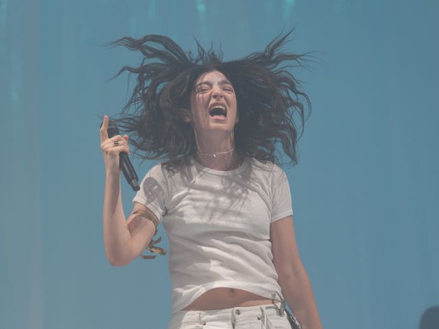 Lorde on stage at Glastonbury Festival