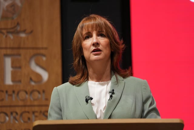 Rachel Reeves speaking from a lectern