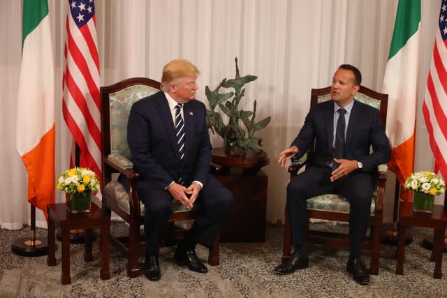 Donald Trump and Taoiseach Leo Varadkar hold a bilateral meeting at Shannon Airport in June 2019