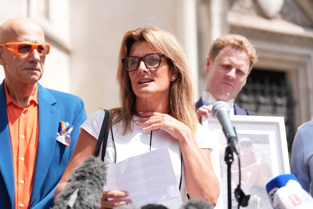 Ellen Roome speaking to the media following the High Court's ruling (Yui Mok/PA)