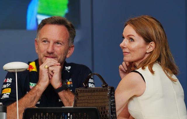 Christian Horner and his wife Geri at last year's Bahrain Grand Prix 