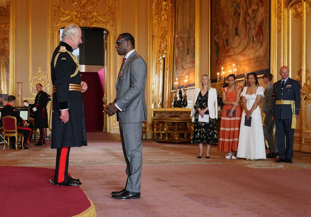 David Harewood being made an Officer of the Order of the British Empire 