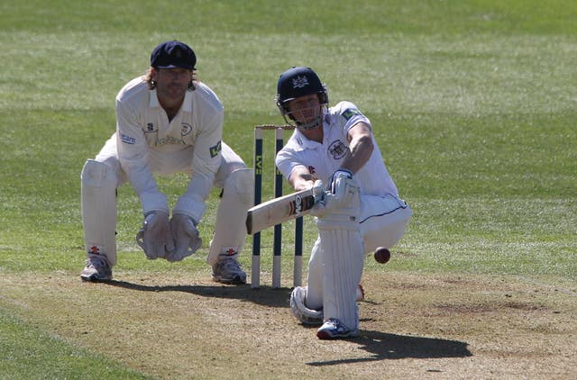 Jonathan Batty on the sweep for Gloucestershire.