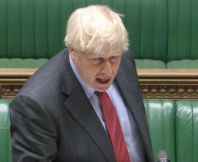 Prime Minister Boris Johnson in the Commons