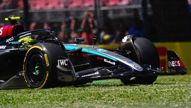 Mercedes driver Lewis Hamilton spins off