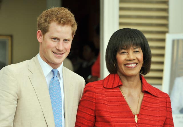 The Duke and Sussex with the then Prime Minister of Jamaica Portia Simpson Miller in 2010, during a visit to the Caribbean country. John Stillwell/PA Wire