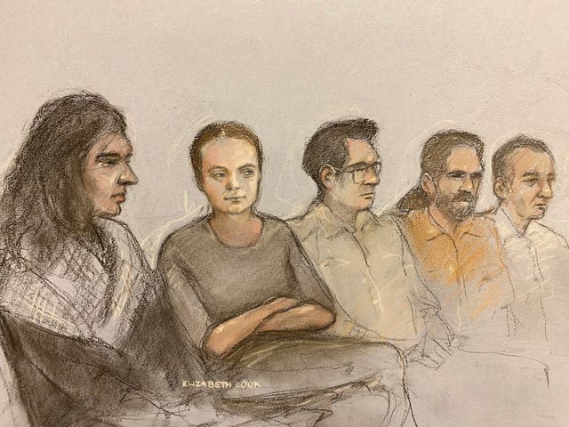 Court sketch of Greta Thunberg