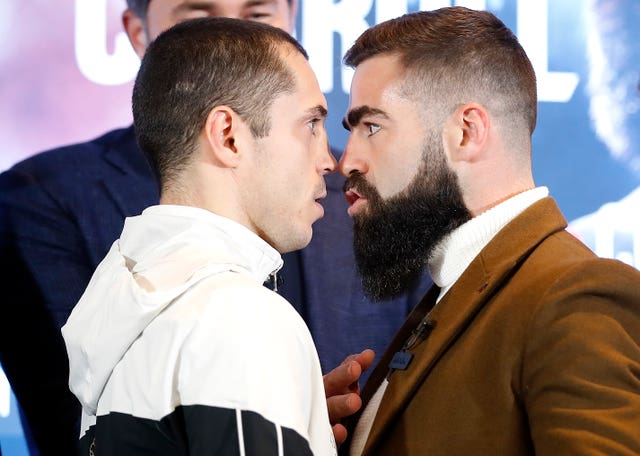 Scott Quigg, left, will take on Jono Carroll on Saturday night (Martin Rickett/PA)