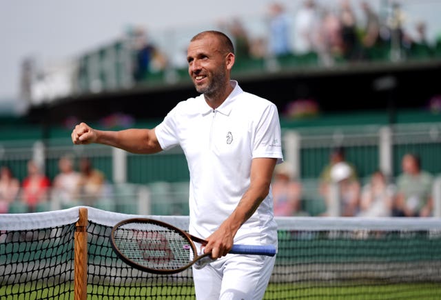 Dan Evans celebrates