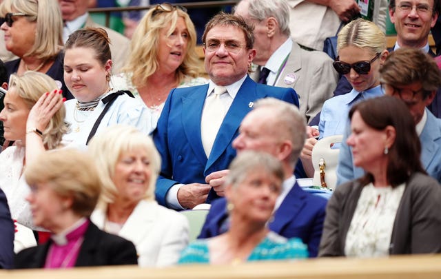 Simon Le Bon in the royal box at Wimbledon