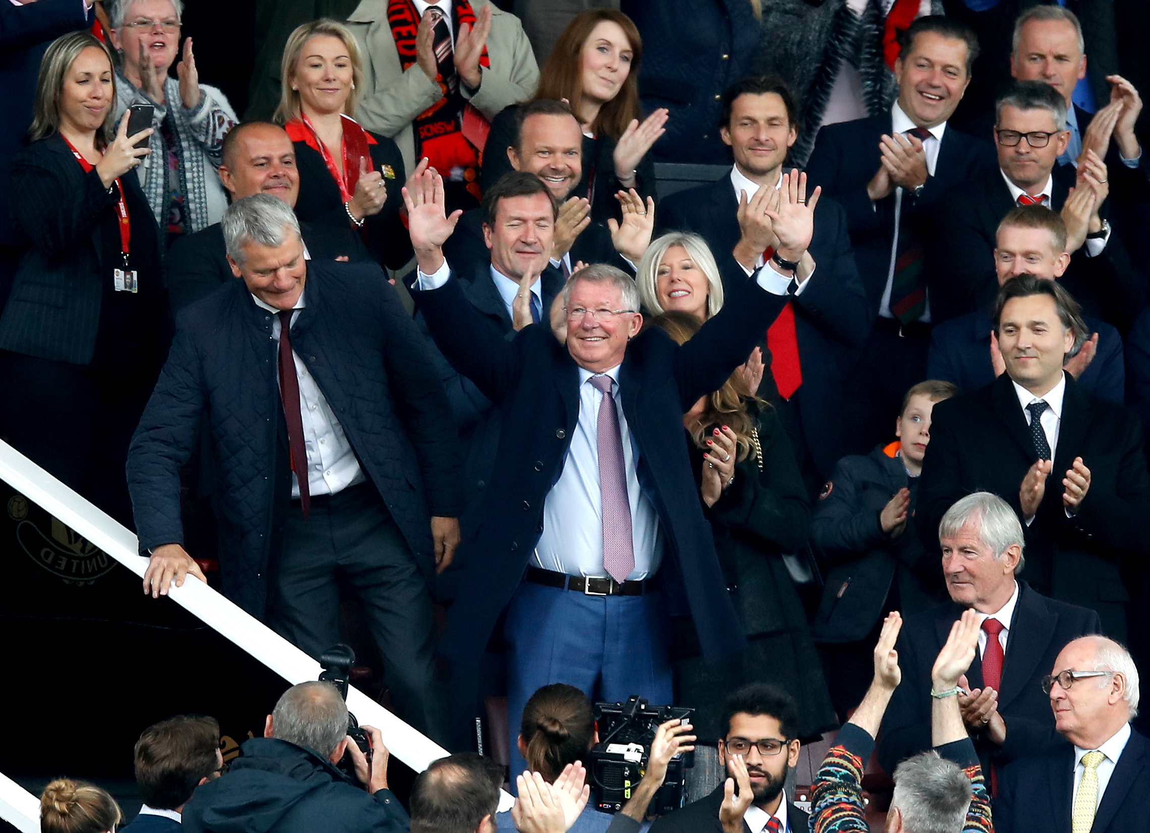 Sir Alex Ferguson in the crowd at Old Trafford