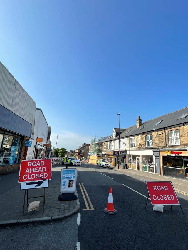 The scene in the Crookes area following the stabbing