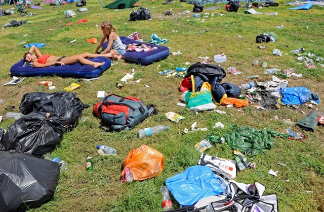 Rubbish left at Glastonbury in 2008