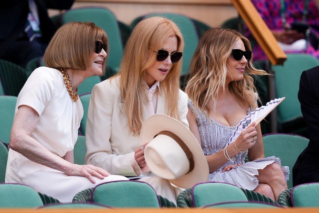 Nicole Kidman and Dame Anna Wintour with Sienna Miller in the royal box at Wimbledon