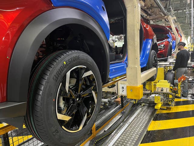 The production line at Nissan, which has announced it will produce two new electric vehicle models at its Sunderland factory