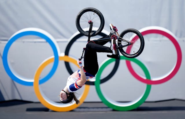 Charlotte Worthington won the first BMX freestyle event at the Games