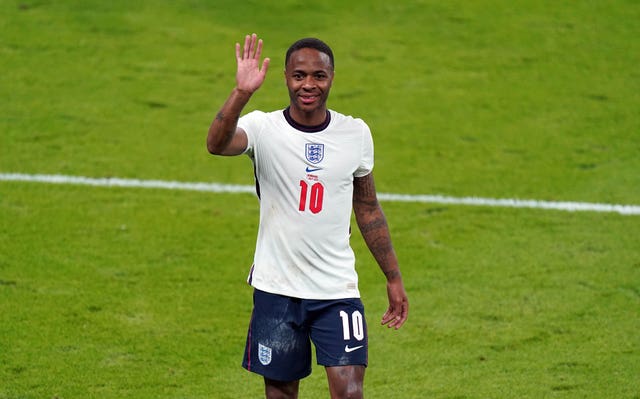 England’s Raheem Sterling waves