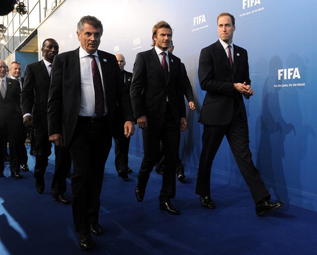 David Beckham (centre) and Prince William were part of England's bid to host the 2018 World Cup (Anthony Devlin/PA)