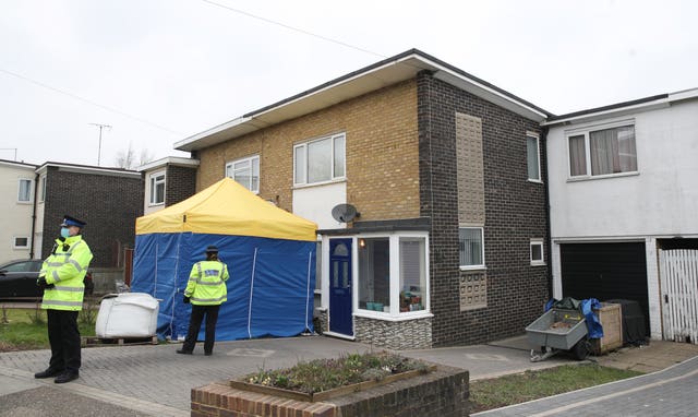 A tent covers the entrance to a house in Freemens Way in Deal 