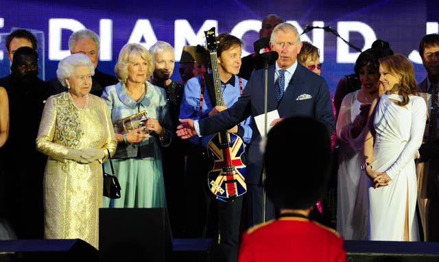 Charles and the Queen at the concert