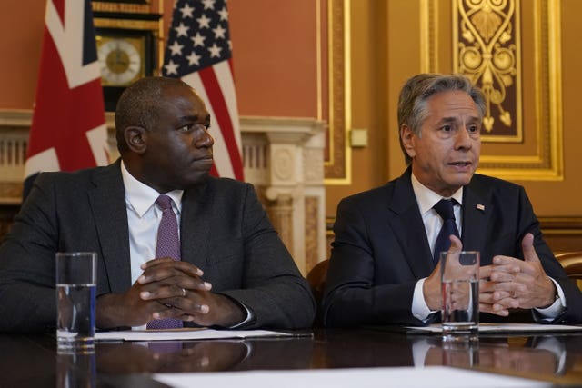 Foreign Secretary David Lammy (left) and US Secretary of State Anthony Blinken, pictured at the Foreign, Commonwealth and Development Office in London