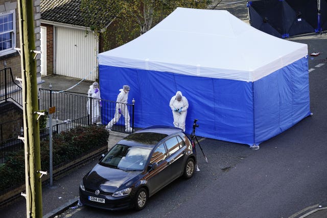 Forensic officers at Regency Court in Brentwood, Essex (Aaron Chown/PA)