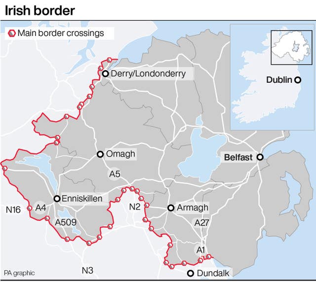 Main Irish border