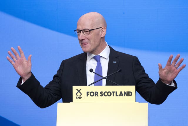 John Swinney speaking at SNP conference 