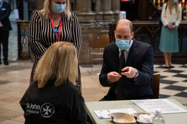 Royal visit to London vaccination centre