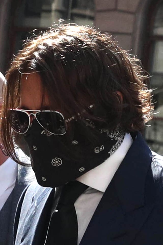 Johnny Depp arrives at the High Court 