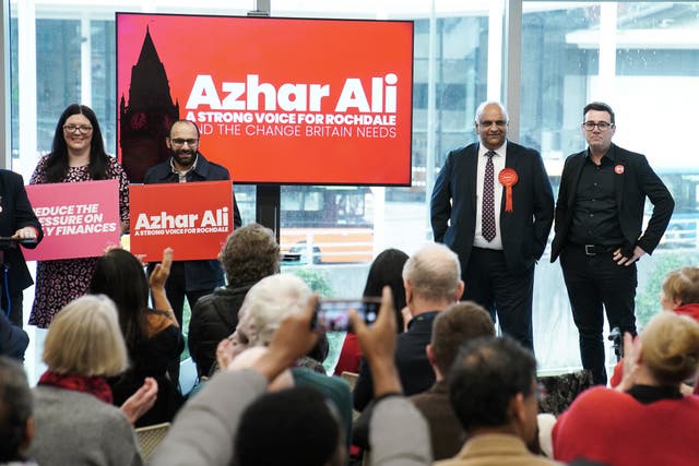 Labour candidate for Rochdale, Azhar Ali (second right). 