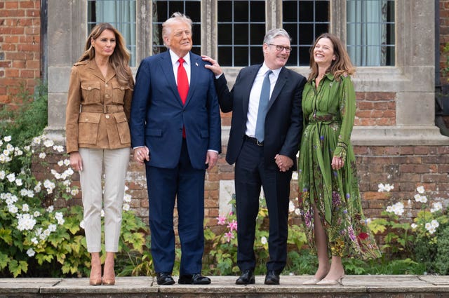 Donald and Melania Trump with Sir Keir Starmer and his wife 