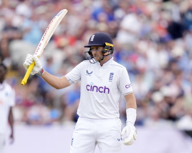 England’s Joe Root celebrates his 50 against the West Indies at Edgbaston last year