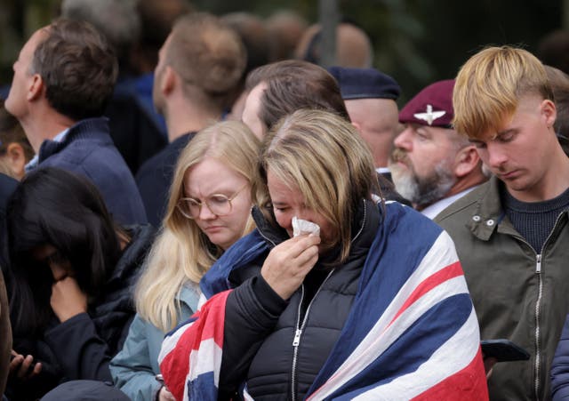 Members of the public are emotional during the Queen's funeral