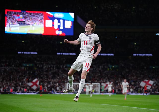 Anthony Gordon celebrates