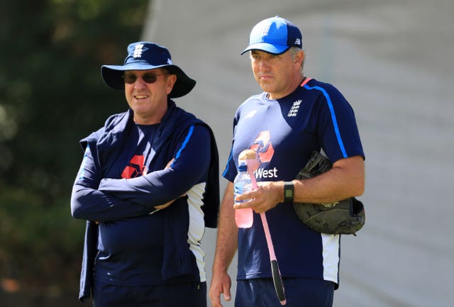 Chris Silverwood, right, stepped up to replace Trevor Bayliss, left