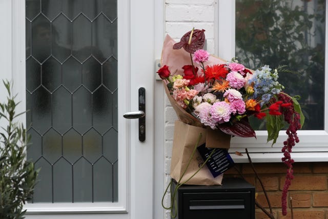 Flowers delivered at the north London home of former Labour leader Jeremy Corbyn