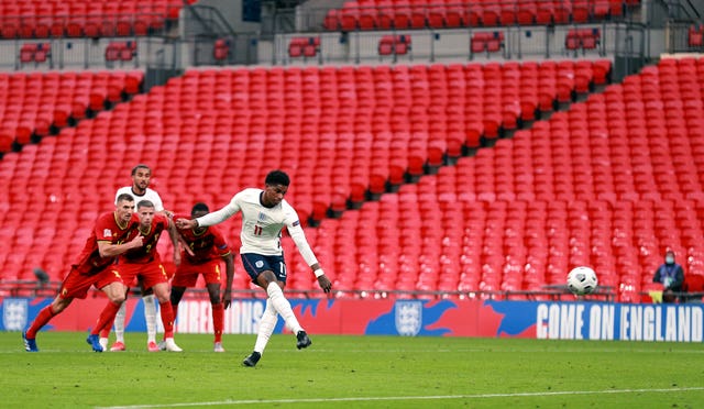 Marcus Rashford equalised for England in an empty Wembley