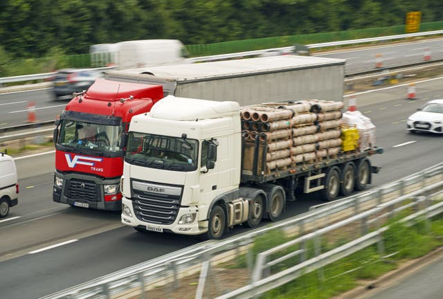 Lorries on a motorway