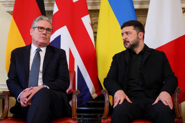 Sir Keir Starmer (left) and Volodymyr Zelensky in Downing Street 