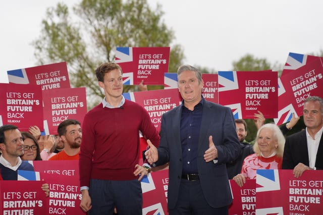Newly elected Mid Bedfordshire Labour candidate Alistair Strathern with Labour leader Sir Keir Starmer