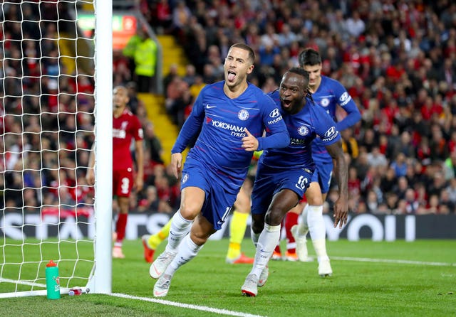 Eden Hazard's brilliant winner knocked Liverpool out of the Carabao Cup in midweek (Martin Rickett/PA).