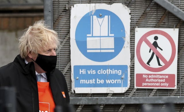 Boris Johnson visiting a B&Q store in Middlesbrough